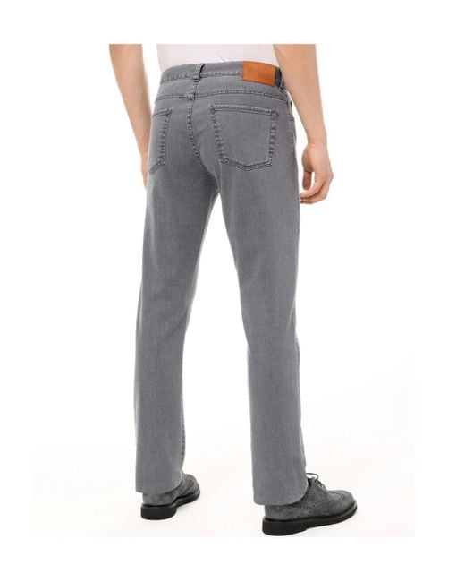 Canali Gray Jeans With Belt Loops for men