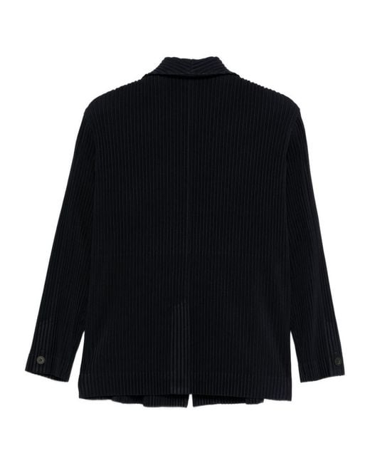 Homme Plissé Issey Miyake Black Homme Plissé Issey Miyake Single Breasted Pleated Jacket for men