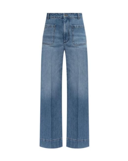 Victoria Beckham Blue Alina Wide-Leg Jeans