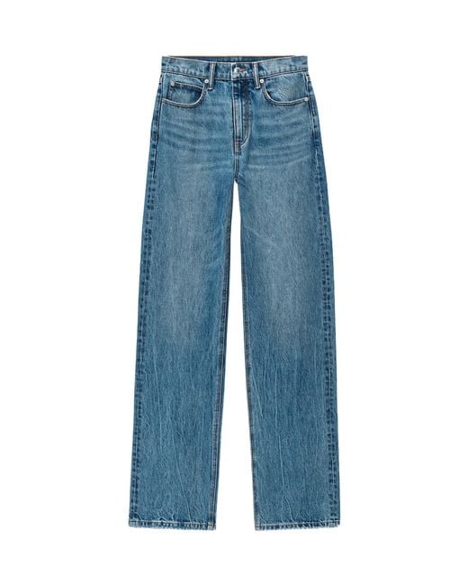Alexander Wang Blue Mid-Rise Straight-Leg Jeans