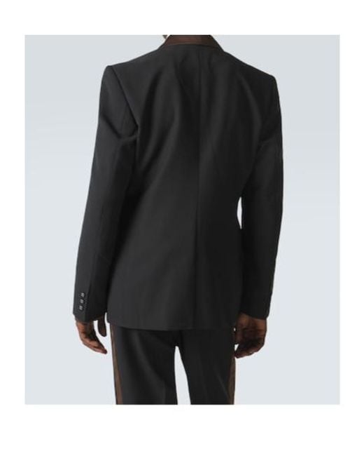 Wales Bonner Black Alto Satin-Trimmed Virgin Wool Blazer for men