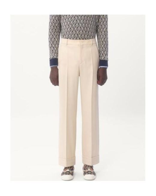 Valentino Natural Turn-Up Hem Wide Leg Trousers for men
