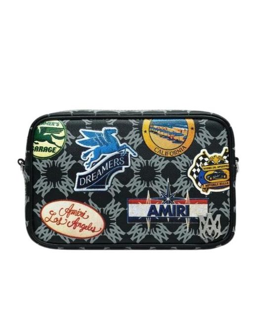 Amiri Black Station Patch Camera Bag for men