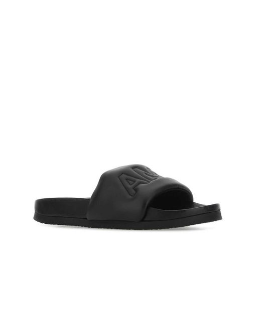 Ambush Black Logo Embossed Padded Slides for men
