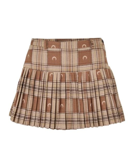 MARINE SERRE Brown Moon Mini Skirt