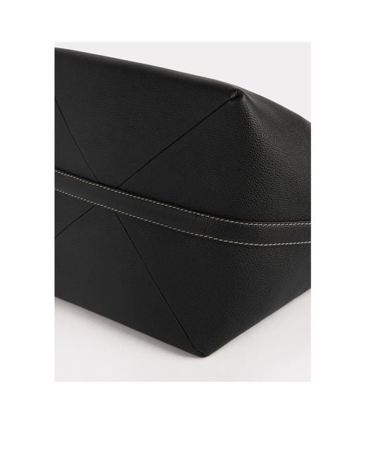 Totême  Black Totême Belt Detailed Tote Bag