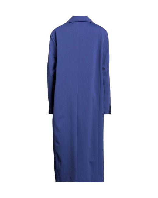 Marni Blue Notched-Lapel Single-Breasted Long Coat