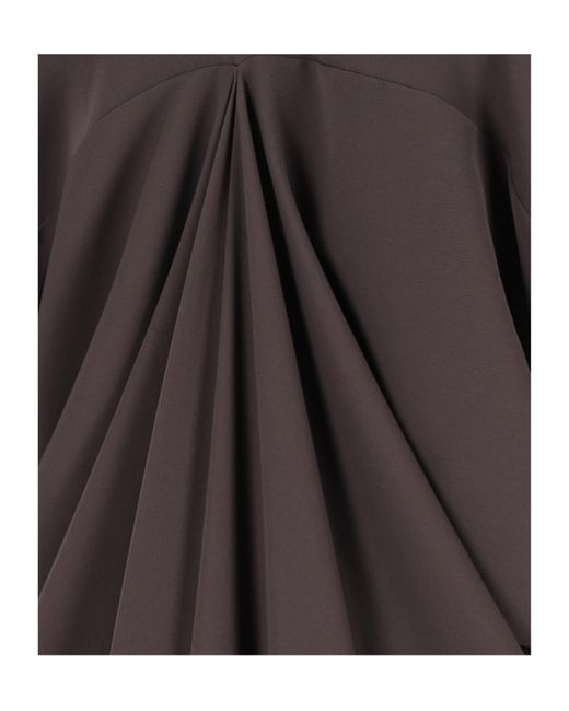 MM6 by Maison Margiela Brown V-Neck Midi Dress