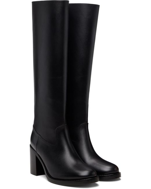 A.P.C. Black Round Toe Heeled Boots