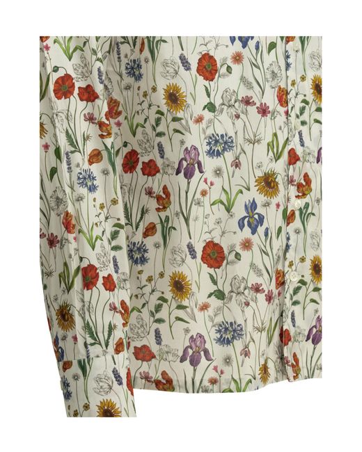 Junya Watanabe White Floral-Printed Buttoned Shirt for men