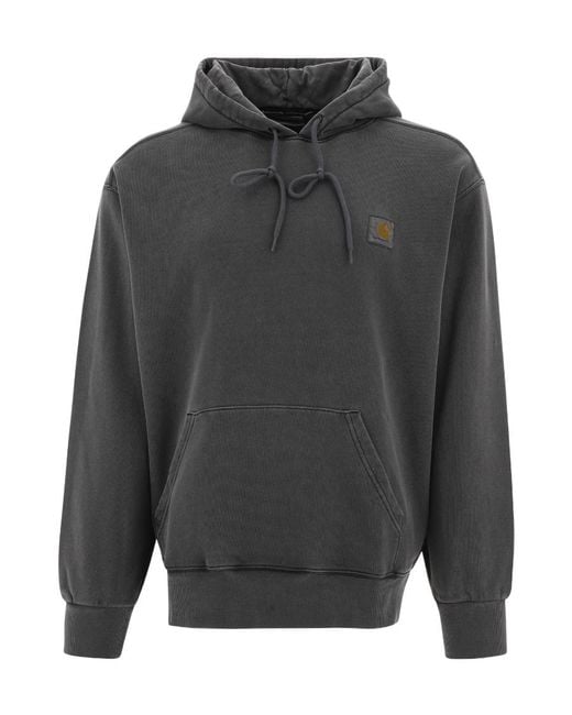 Carhartt Gray Long-Sleeved Hooded Hoodie for men
