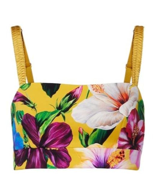 Dolce & Gabbana Multicolor Floral Silk-Blend Crop Top