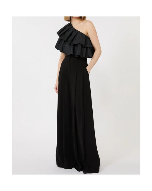 Max Mara Black Studio Orca Asymmetrical One-Shoulder Top