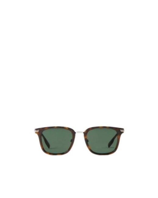 Burberry Green Tortoiseshell Square-Frame Sunglasses for men