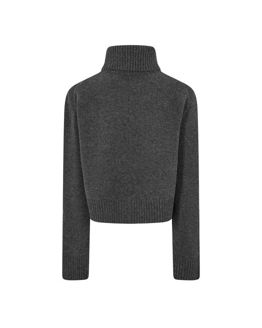 Ganni Black Slim-Fit High-Neck Knit Sweater
