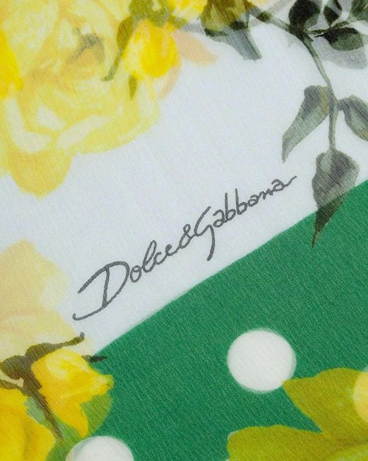 Dolce & Gabbana Yellow Printed Scarf