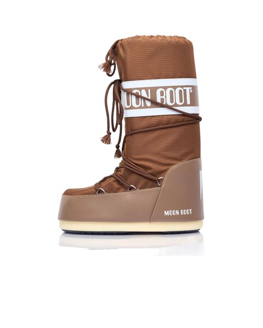 Moon Boot Brown Icon Logo Printed Lace-Up Boots for men