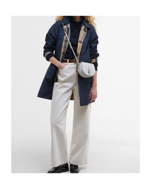 Barbour Blue Straight Hem Buttoned Coat