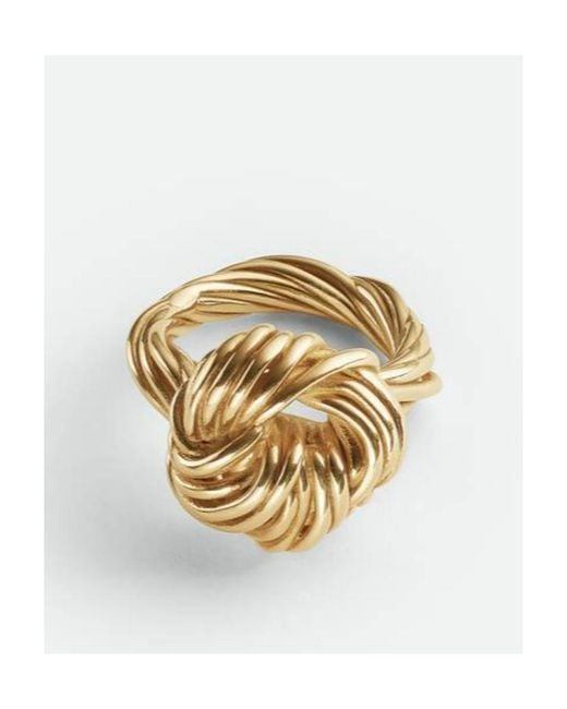 Bottega Veneta Metallic Knotted Pendant Ring