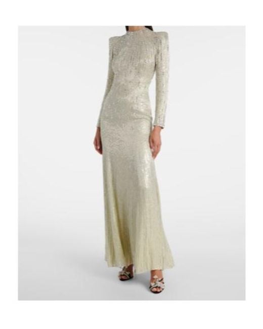 Jenny Packham Natural Aurora Sequined Gown