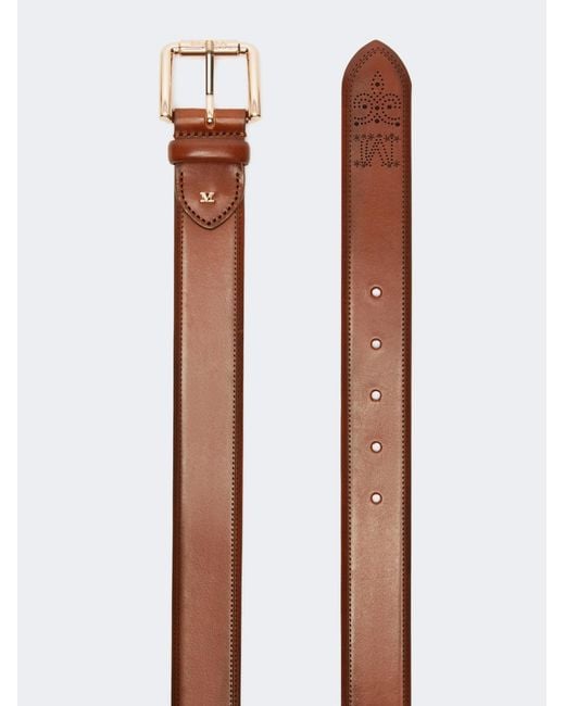 Max Mara Brown Brogue-Detail Belt
