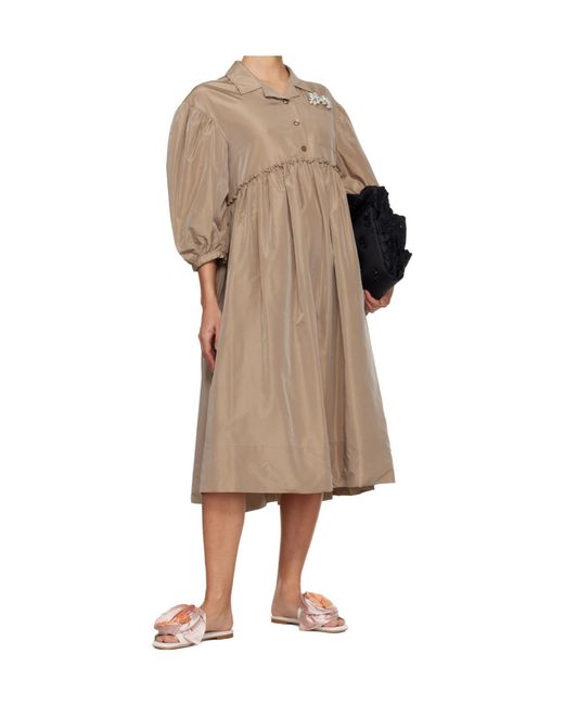 Simone Rocha Natural Embellished Signature Smock Dress