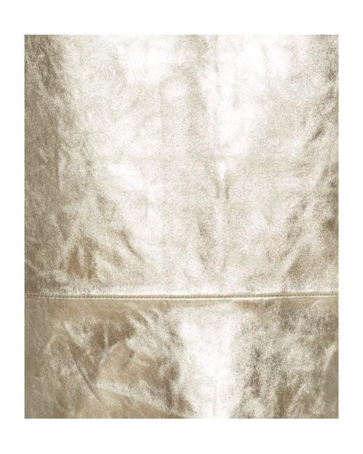 ROTATE BIRGER CHRISTENSEN Natural Metallic Pencil Midi Skirt