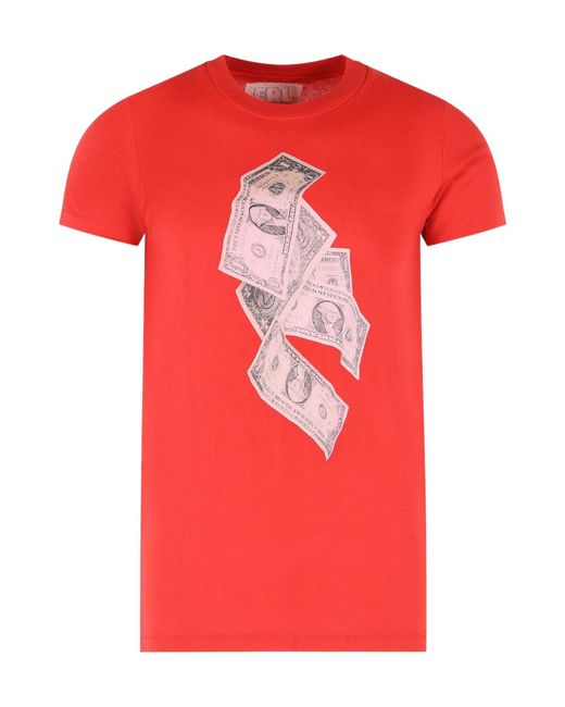 ERL Red Money Graphic-Print T-Shirt for men