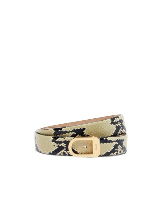 Khaite Metallic Saddle 30Mm Snake-Effect Leather Belt