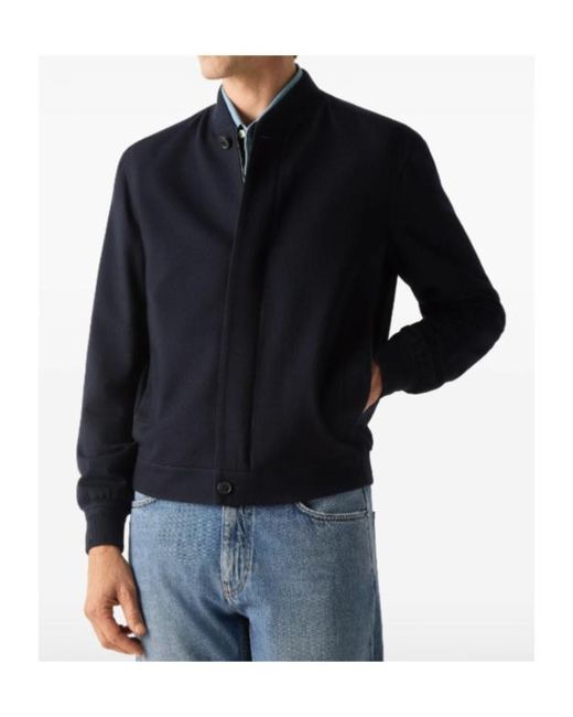 Zegna Blue Oasi Cashmere-Elements Bomber Jacket for men