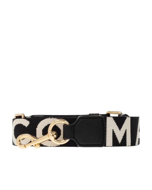 Marc Jacobs Black The Thin Logo Webbing Strap