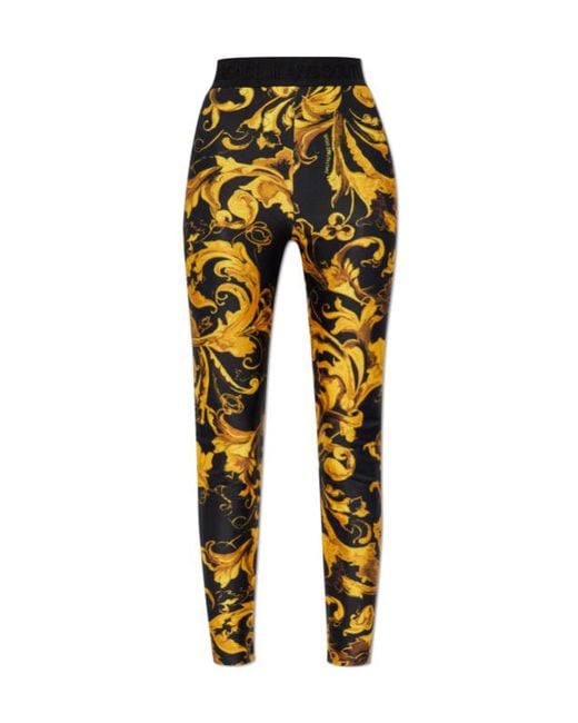 Versace Jeans Yellow Couture Barocco-Printed Stretched Leggings