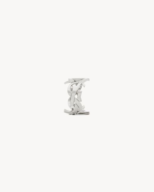 Saint Laurent White Cassandre Ring for men