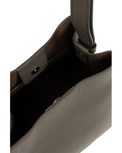 Furla Gray Nuvola Logo Printed Mini Bucket Bag