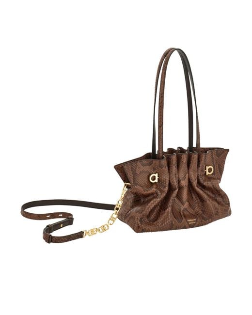 Ferragamo Brown Ferragamo Soft-Bag (S)