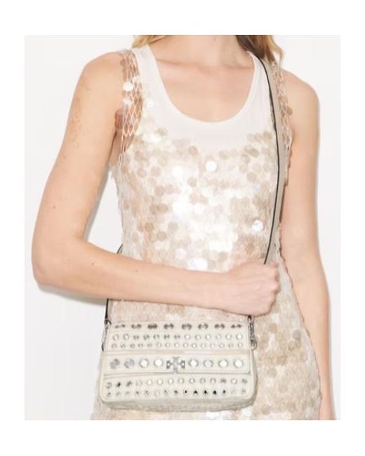 Tory Burch Metallic Small Charlie Embellished Shoulder Bag