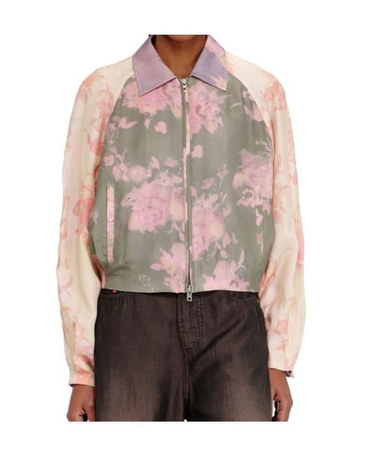 DIESEL Pink Floral Bomber Jacket