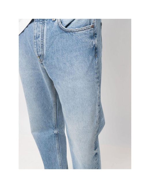 Harmony Blue Mid-Rise Straight-Leg Jeans for men