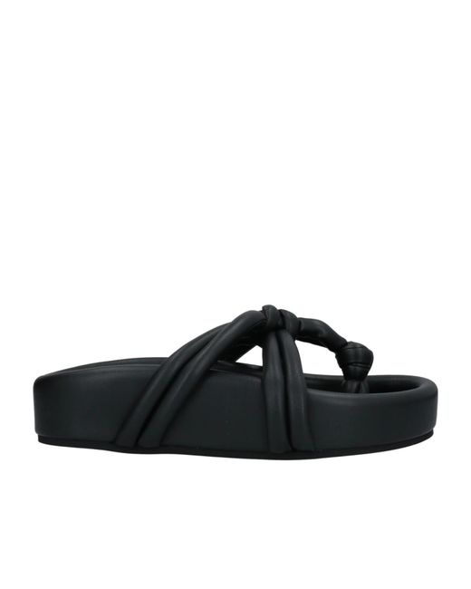 MM6 by Maison Margiela Black Solid-Color Flip-Flops