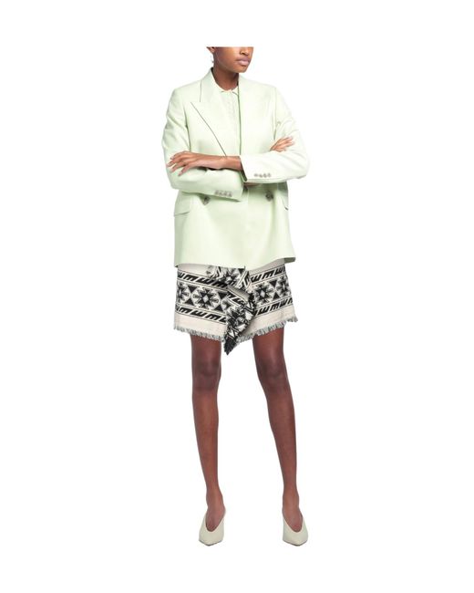 Isabel Marant White Colorful Asymmetrical Skirt