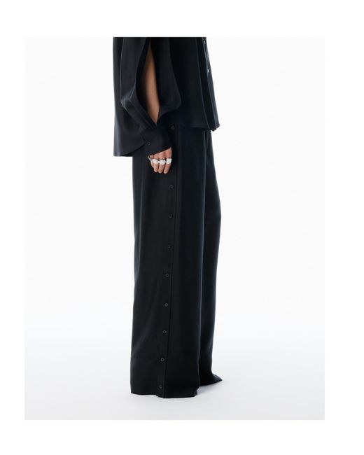 Alexander Wang Black Side Placket Wide Leg Pants