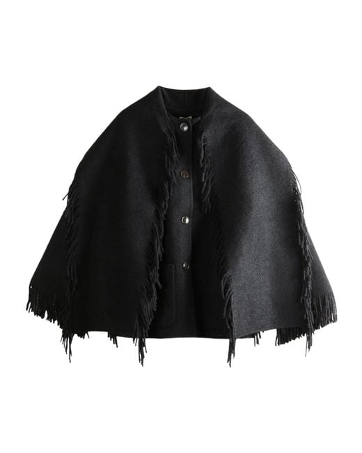 Totême Black Totême Fringe High Neck Jacket