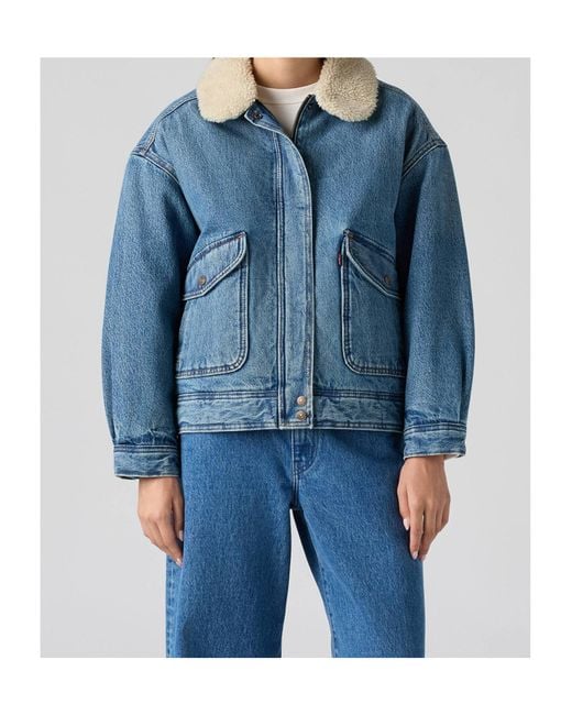 Levi's Blue Sherpa Bomber Jacket