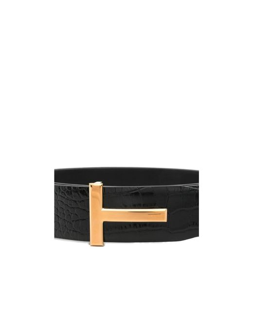 Tom Ford White T-Logo Belt for men