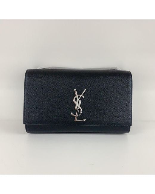 Saint Laurent Black Kate Logo Plaque Small Shoulder Bag