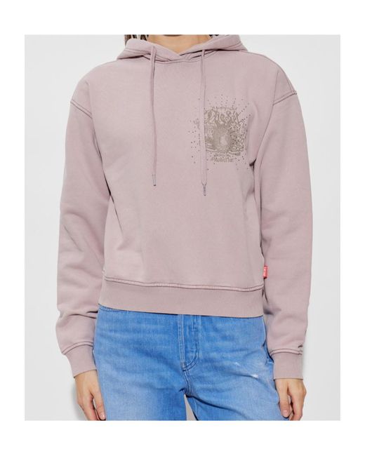 DIESEL Pink Drawstring Graphic-Print Hoodie