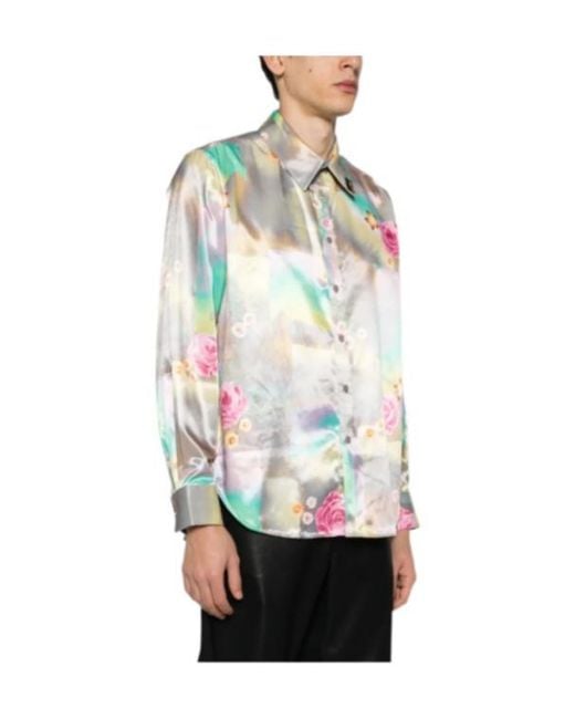 Martine Rose Gray Floral Print Shirt for men