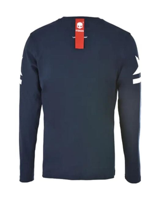 Hydrogen Blue Logo Long-Sleeved T-Shirt for men