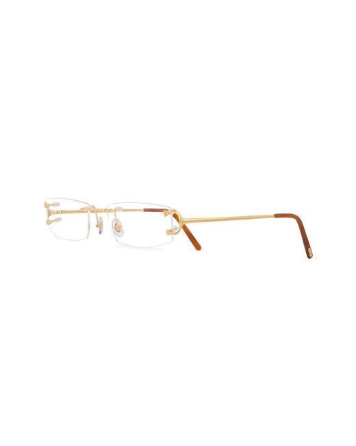 Cartier Natural Rimless Rectangular Frame Glasses for men