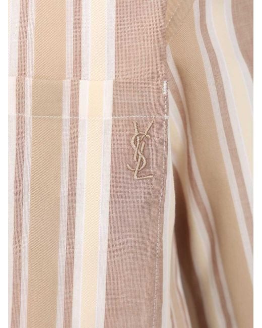 Saint Laurent Pink Striped Button-Up Shirt for men